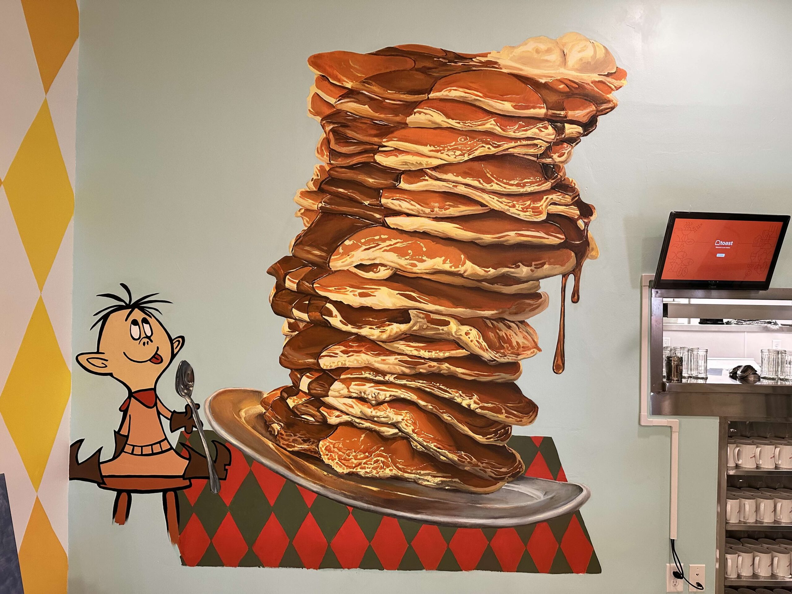 Pancake mural inside Sugar n' Spice